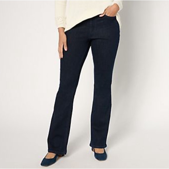 Stretch Denim Flare Jeans Indigo
